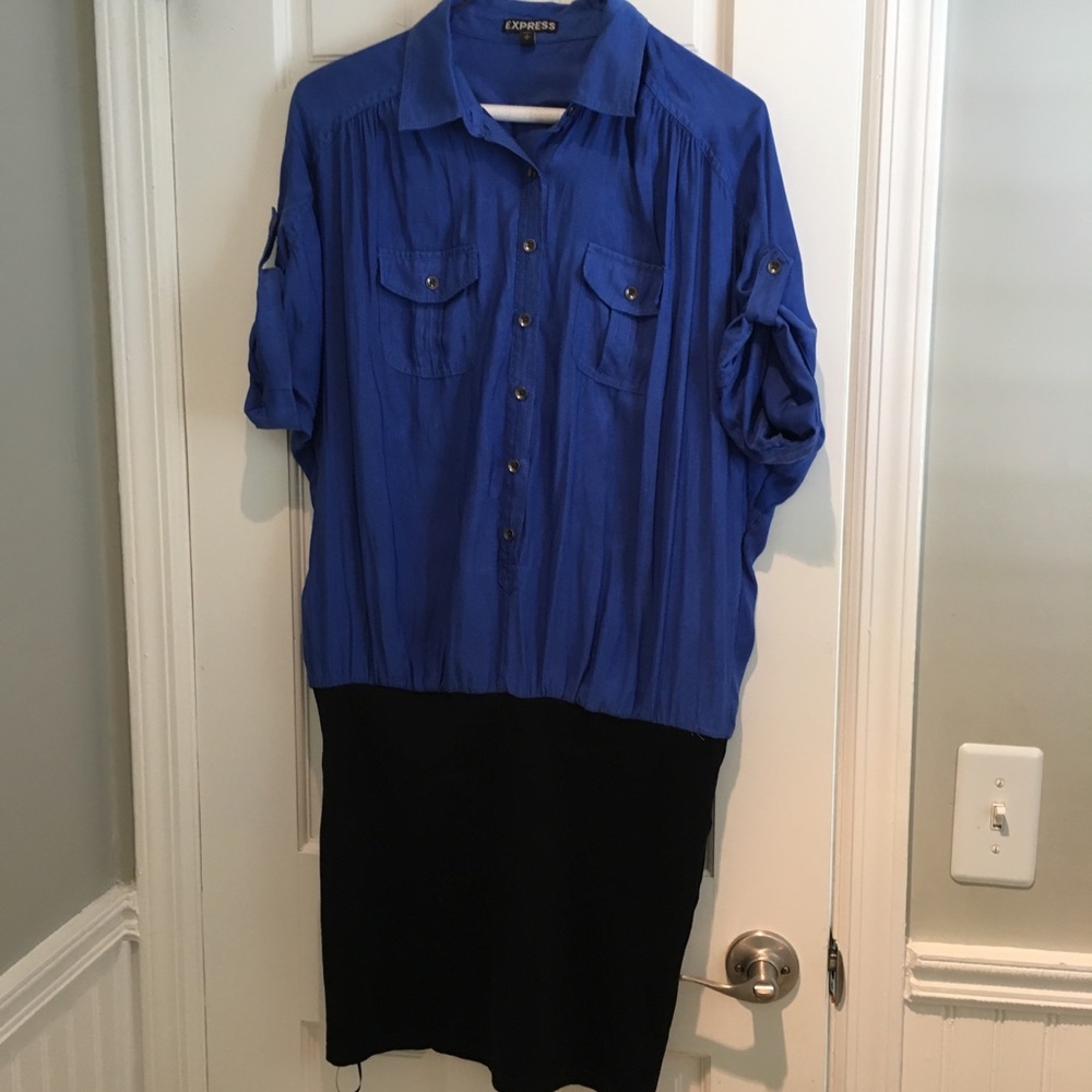 Express size small mini dress blue/black